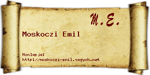 Moskoczi Emil névjegykártya